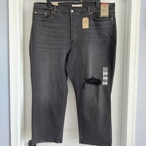NWT 24W Levi's Wedgie Straight Distressed Jeans